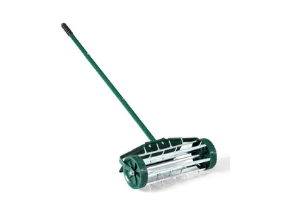 Sugift 18 Inch Rolling Lawn Aerator with Splash-Proof Fender for Garden
