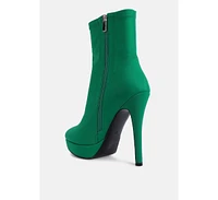 London Rag Patotie Lycra High Heel Ankle Boots