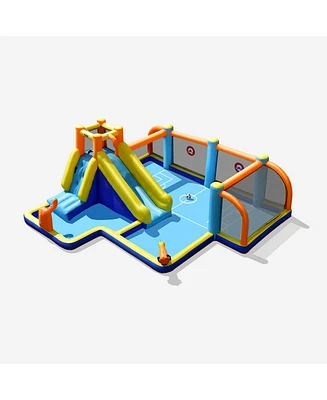 Inolait Giant Soccer Themed Inflatable Water Slide Bouncer with Splash Pool without Blower