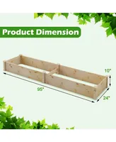 Sugift Wooden Raised Garden Bed Outdoor for Vegetables Flowers Fruit