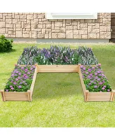 U-Shaped Wooden Garden Raised Bed for Backyard and Patio