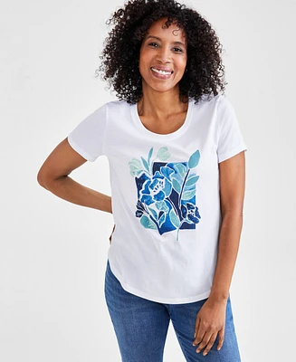 Style & Co Women's Graphic Crewneck T-Shirt, Created for Macy's