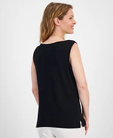 Style & Co Women's Cotton Boat-Neck Sleeveless Top, Created for Macy's