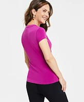 I.n.c. International Concepts Petite Lace-Up-Neck Top, Created for Macy's