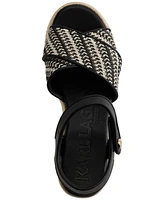 Karl Lagerfeld Paris Women's Celest Ankle-Strap Espadrille Platform Wedge Sandals