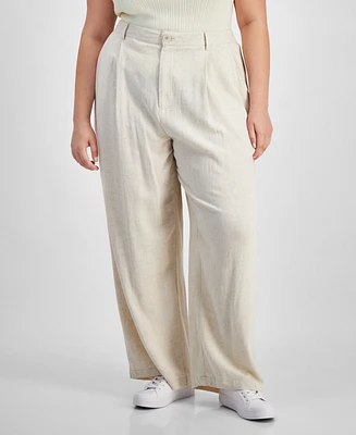 And Now This Trendy Plus Pleat-Front Wide-Leg Pants