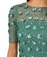 Adrianna Papell Embellished Floral Sheath Dress