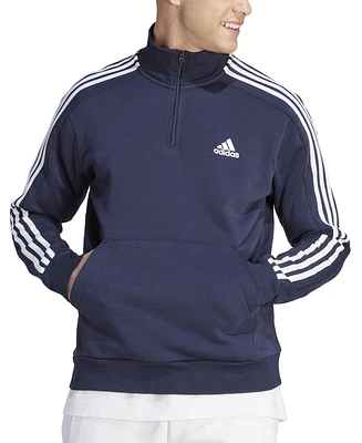 adidas Men's Essentials Fleece 3-Stripes Quarter-Zip Sweatshirt