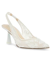 Betsey Johnson Women's Nikki Embroidered Slingback Evening Pumps