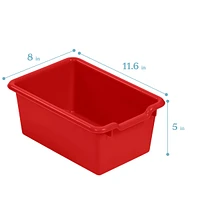 ECR4Kids Scoop Front Storage Bin, Powder Blue, 20-Piece
