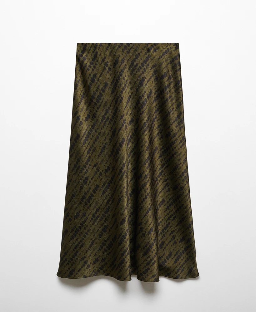 Mango Women's Printed Satin Skirt