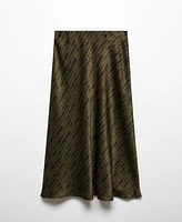 Mango Women's Printed Satin Skirt