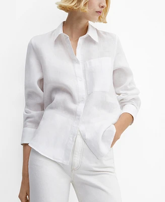 Mango Women's Linen 100% Shirt