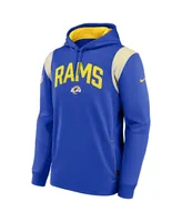 Men's Nike Royal Los Angeles Rams Sideline Athletic Stack Performance Pullover Hoodie