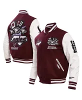 Men's Pro Standard Maroon North Carolina Central Eagles Homecoming Varsity Full-Snap Jacket