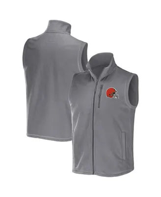Men's Nfl x Darius Rucker Collection by Fanatics Gray Cleveland Browns Polar Fleece Full-Zip Vest