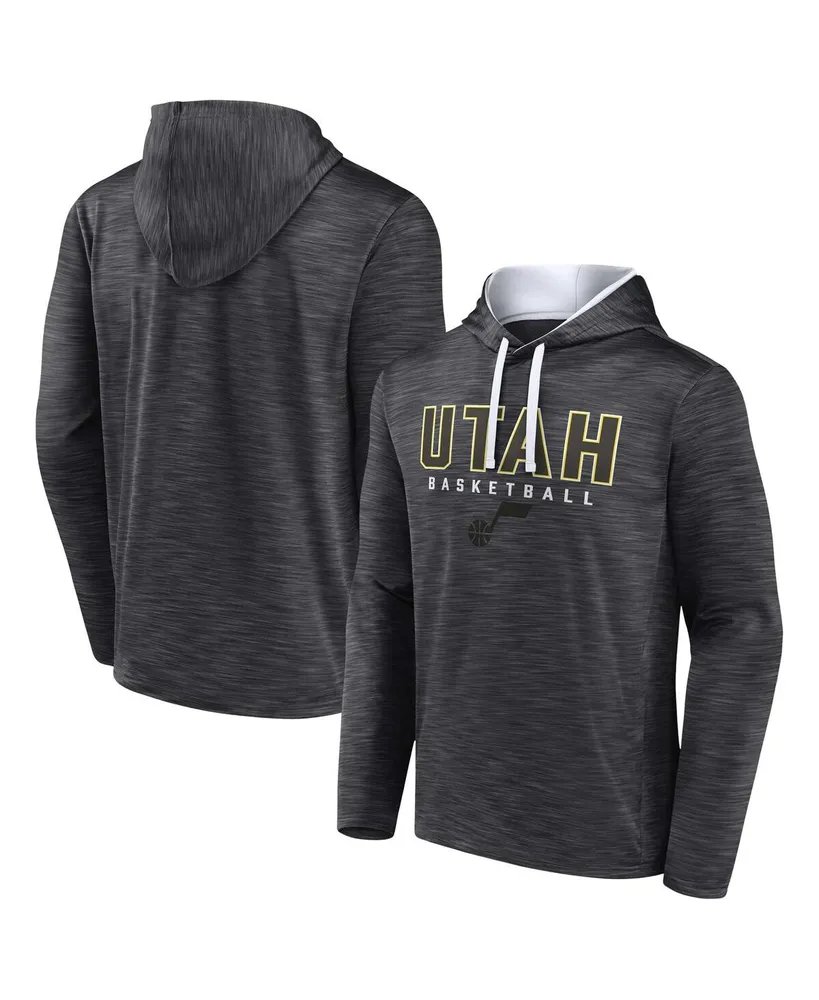 Men's Fanatics Heather Charcoal Utah Jazz Fast Break Pullover Hoodie