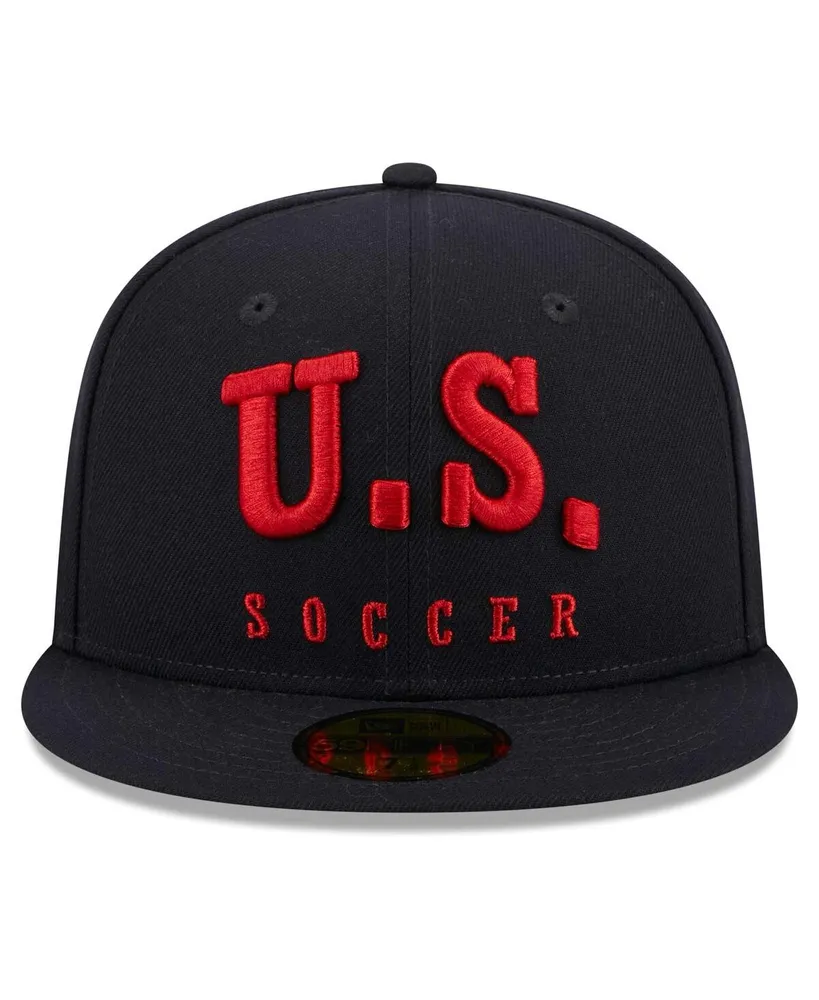 Men's New Era Navy Usmnt Text 59FIFTY Fitted Hat