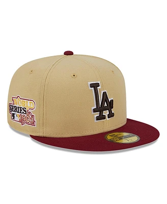 Men's New Era Vegas Gold, Cardinal Los Angeles Dodgers 59FIFTY Fitted Hat