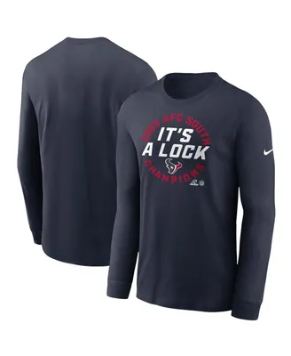 Men's Nike Navy Houston Texans 2023 Afc South Division Champions Locker Room Trophy Collection Long Sleeve T-shirt