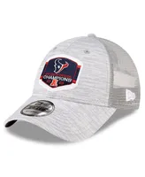 Men's New Era Heather Gray Houston Texans 2023 Afc South Division Champions Locker Room Trophy Collection 9FORTY Trucker Adjustable Hat