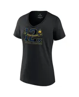 Women's Fanatics Black Michigan Wolverines 12-Time Football National Champions Exceptional Talent V-Neck T-shirt