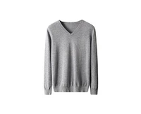 Bellemere Men's Solid V-Neck Merino-Cashmere Sweater