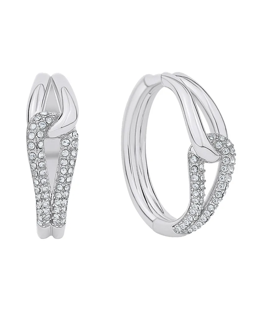 And Now This Crystal knot hoop earring