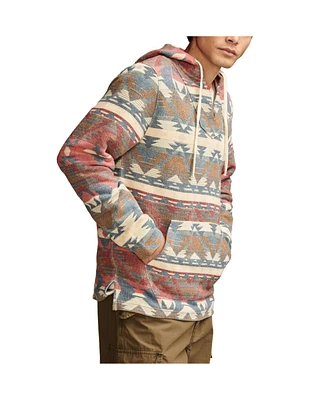 Lucky Brand Men's Woven Jacquard Baja Hoodie Sweatshirt