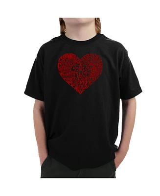 Boy's Word Art T-shirt - Country Music Heart