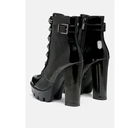 Lobra High Heel Lace Up Ankle Boots