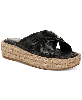 Sam Edelman Pria Crossband Slide Espadrille Flatform Sandals