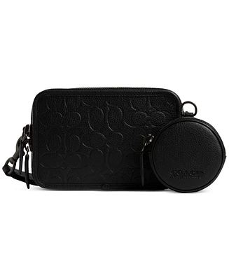 Coach Men's Charter Crossbody in Blackout Signature Leather with Metal Chain