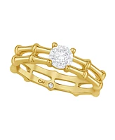 And Now This Cubic Zirconia Bamboo Ring