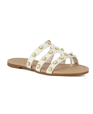 Juicy Couture Women's Zallymae Embellished Slide Flat Sandals