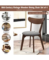 Inolait Set of 2 Dining Chairs Upholstered Curved Back Side