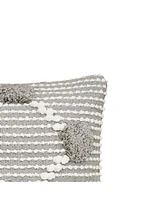 carol & frank Josie Boulder Pillow Gray 14" x 22" Rectangle Soft Woven Pillow For Couch Sofa Bed Chair Cotton