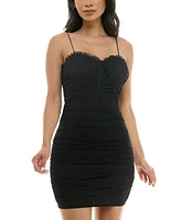 City Studios Juniors' Ruched Bustier Bodycon Dress