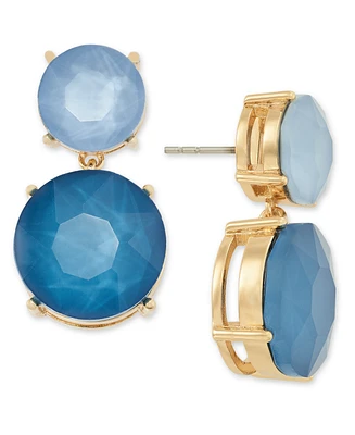 On 34th Gold-Tone Stone Double Drop Earrings, Created for Macy's