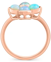 Effy Ethiopian Opal (2-7/8 ct. t.w.) & Diamond Accent Flower Ring in 14k Rose Gold