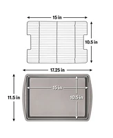 Good Cook Everyday Nonstick Steel Crispy Baking Set with Baking Sheet and Wire Rack, 15" x 10.5"