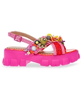 Betsey Johnson Women's Graysen Embellished Platform Lug-Sole Sandals