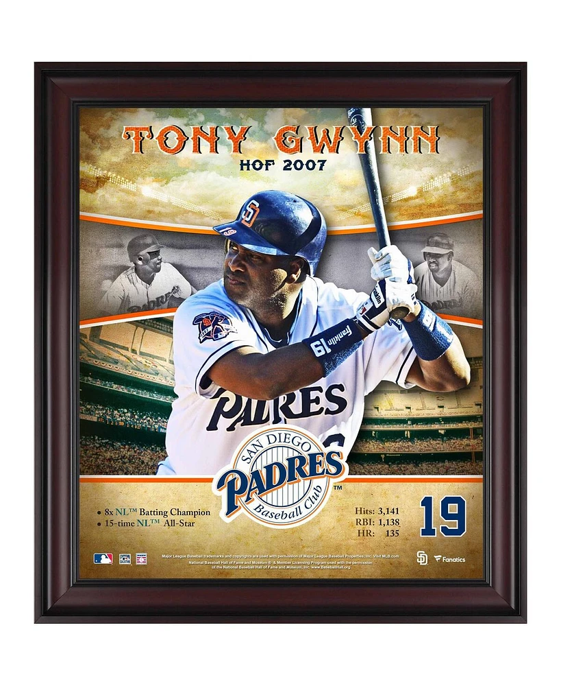 Tony Gwynn San Diego Padres Framed 15" x 17" Hall of Fame Career Profile