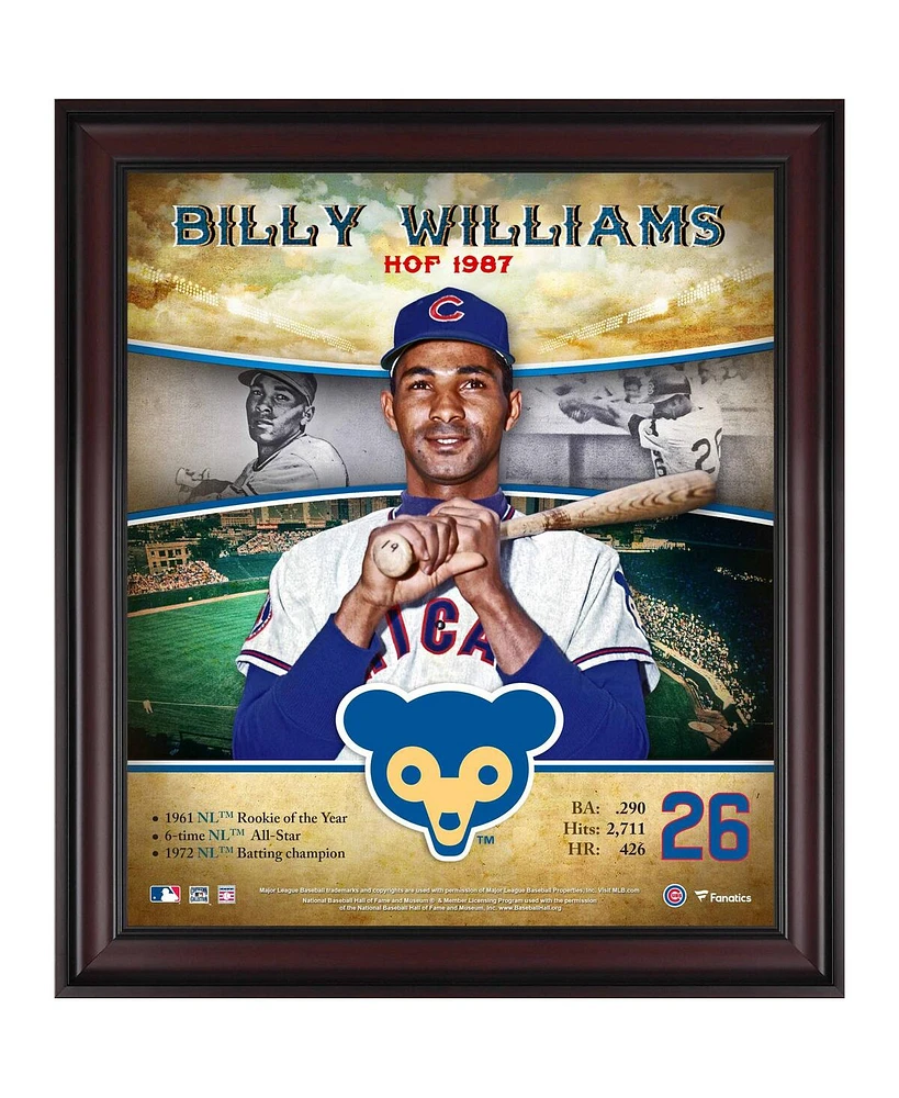 Billy Williams Chicago Cubs Framed 15" x 17" Hall of Fame Career Profile