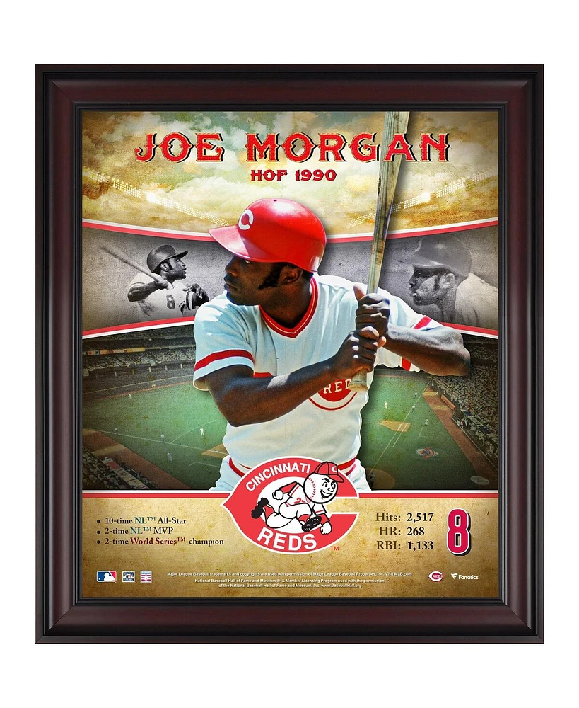 Joe Morgan Cincinnati Reds Framed 15" x 17" Hall of Fame Career Profile