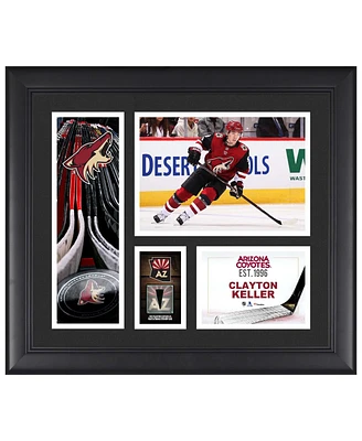 Clayton Keller Arizona Coyotes Framed 15" x 17" Player Collage with a Piece of Game-Used Puck