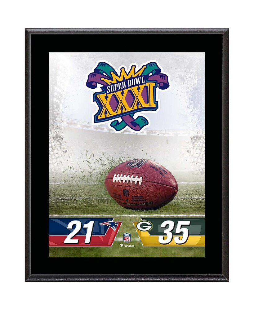 Green Bay Packers vs. New England Patriots Super Bowl Xxxi 10.5" x 13" Sublimated Plaque