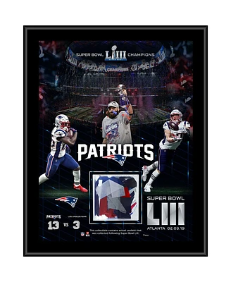 New England Patriots Super Bowl Liii Champions 12" x 15" Sublimated Plaque with Game-Used Confetti