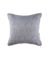 carol & frank 18" x 18" Desiree Damask Blue Cotton Decor Throw Pillow