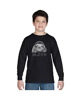 Boy's Word Art Long Sleeve - Sloth